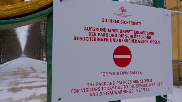 Glatteis: Gefährliche Glätte – Parks der Schlösserstiftung bleiben zu