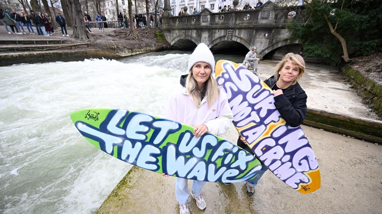 Eisbachwelle: Surfgemeinschaft demonstriert für Freigabe der Eisbachwelle