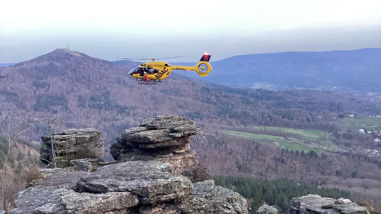 Bei Baden-Baden: Kletterer stürzt ab – Rettung per Hubschrauber