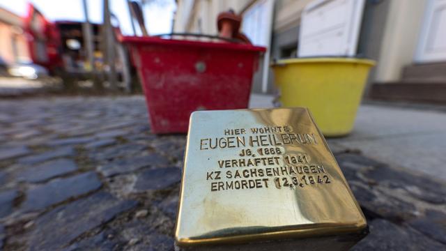 Gedenken an NS-Opfer: 100. Stolperstein verlegt: Cottbus erinnert an NS-Opfer
