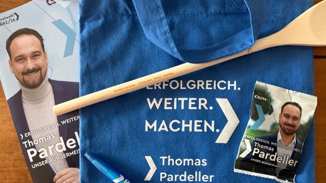  Bürgermeisters Thomas Pardeller (CSU) warb um seine Wiederwahl. (Archivbild)