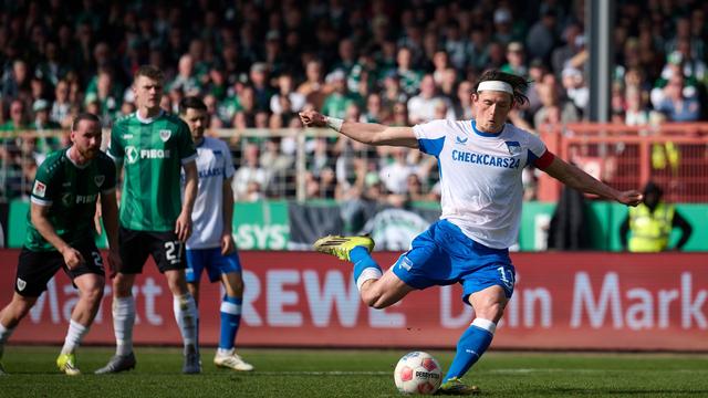 2. Fußball-Bundesliga: Videobeweis ohne Bildschirm: Hertha siegt in Münster