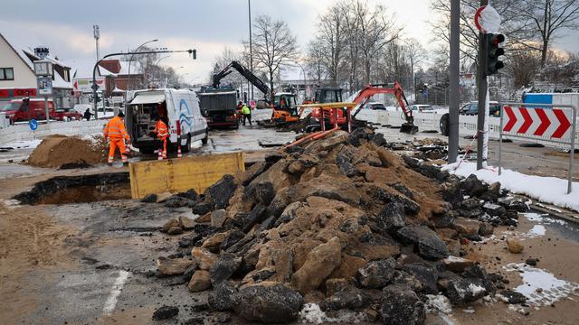 Bundesstraße 447: Nach Wasserrohrbruch in Hamburg – Arbeiten dauern bis Mai