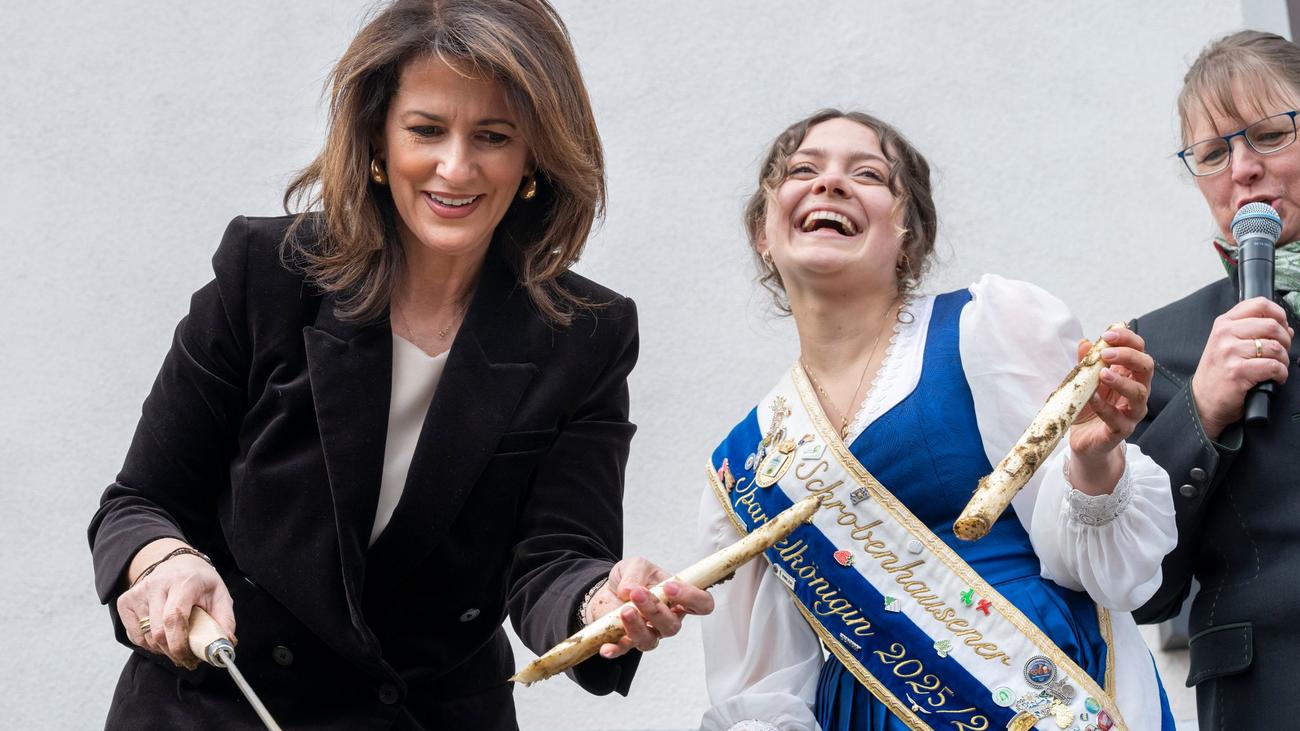 Landwirtschaft: "Verdammt harte Arbeit" - Ministerin würdigt Spargelanbau