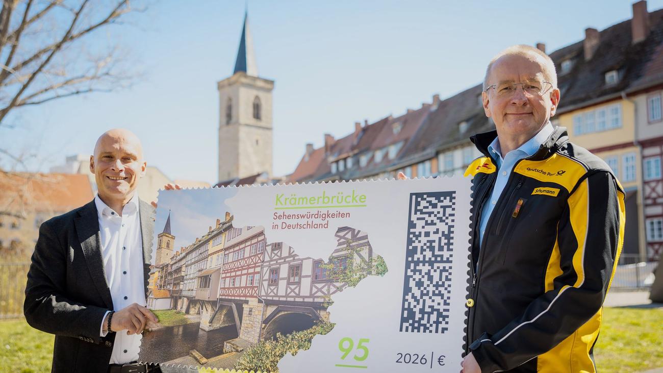 Sonderbriefmarke: Neues Sammlerstück: Krämerbrücke ziert 95-Cent-Briefmarke