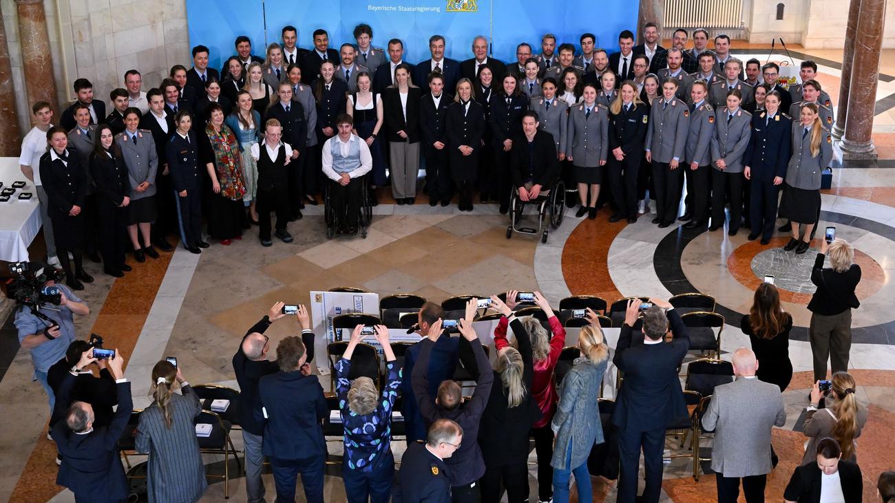 Empfang in der Staatskanzlei: Söder ehrt Bayerns Olympioniken