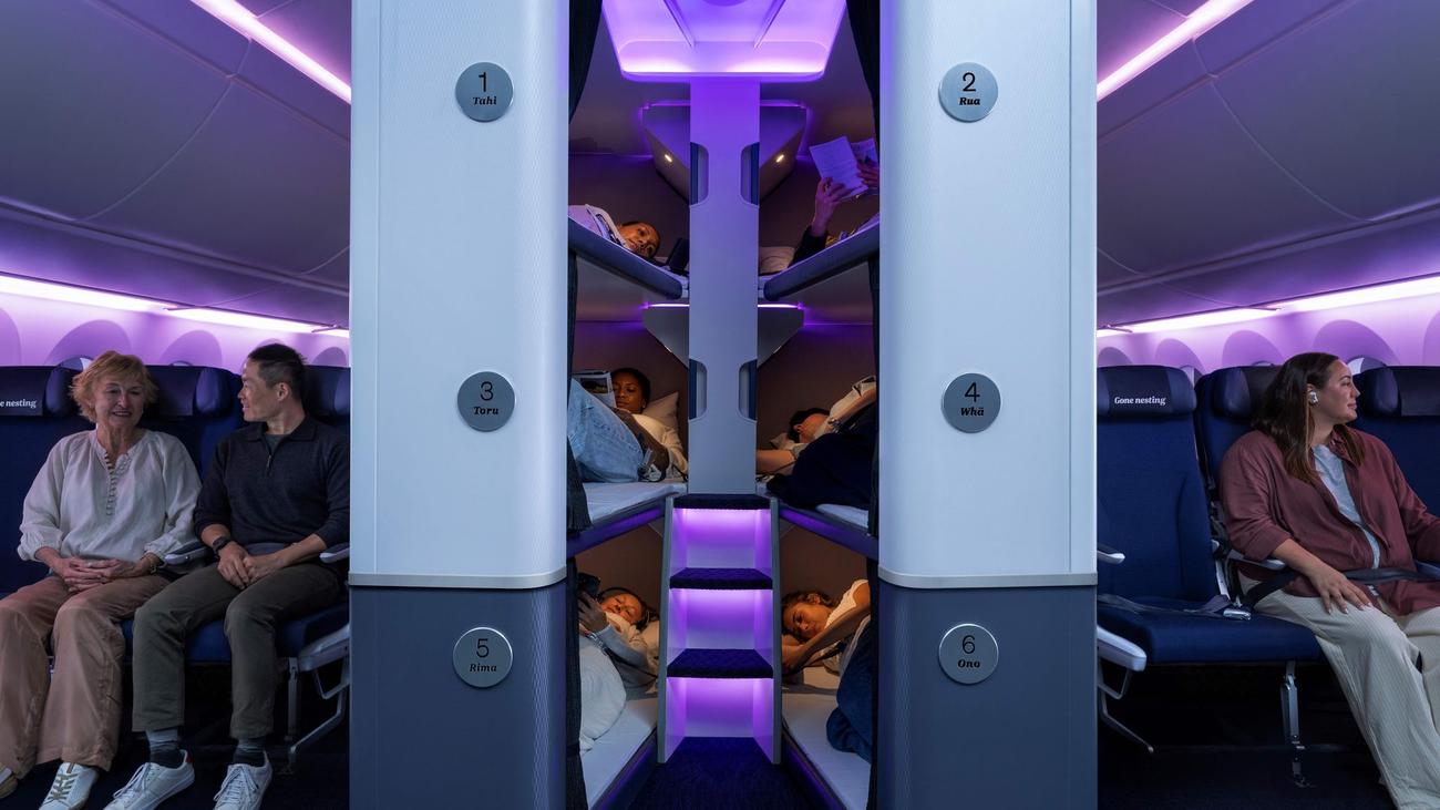 »Skynest«: Air New Zealand führt Etagenbetten für Economy-Gäste ein