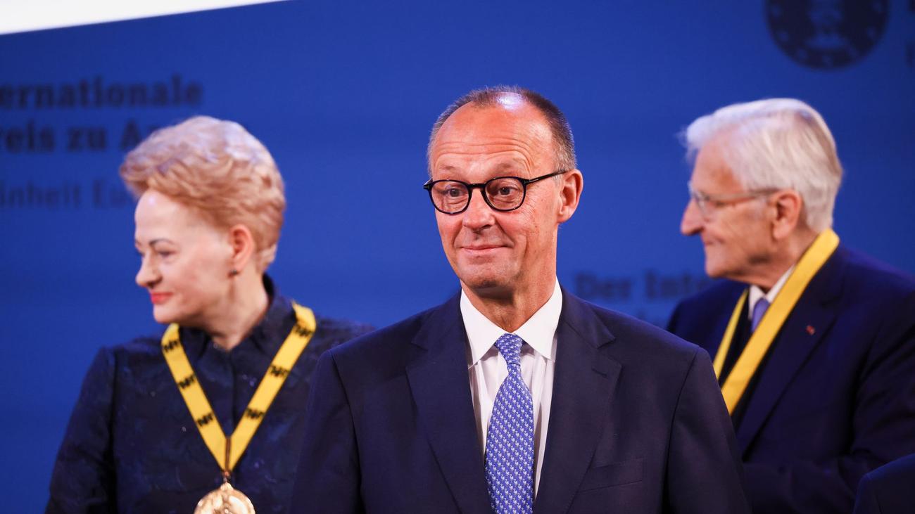 Aachener Karlspreis: Merz hält Festrede bei Karlspreis-Verleihung an Draghi