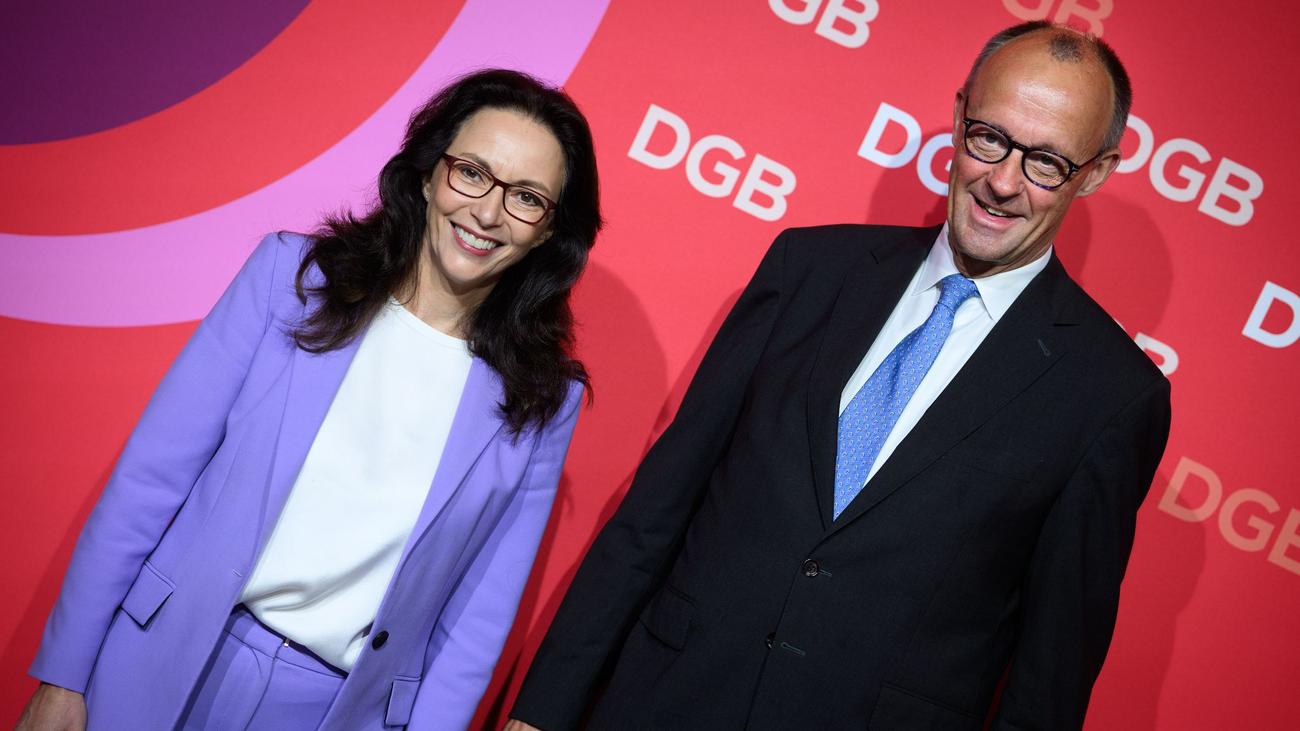 Buhrufe und Pfiffe: DGB-Chefin Fahimi: Ausspruch von Merz war frech