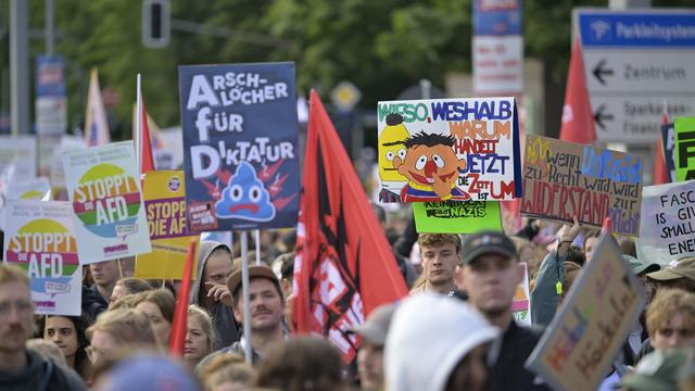 Demos in Erfurt: Tausendfacher Protest gegen die AfD - überwiegend friedlich