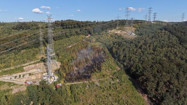 Arbeiter von Feuer überrascht: Waldbrand in Iserlohn - Feuerwehr rettet Leitungsmonteure
