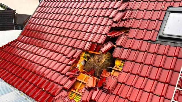 Gewitter löst Gestein: Tonnenschwerer Felsblock kracht nach Unwetter in Hausdach