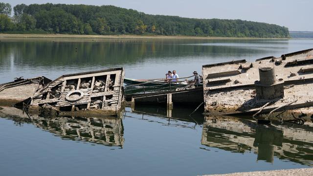 Weltkriegsrelikte: Donau-Niedrigwasser legt in Serbien Nazi-Schiffswracks frei