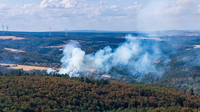 Waldbrand: Das Feuer ging auch auf Bad Schlangenbader Gemarkung über.