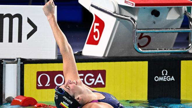 Schwimm-EM: Angelina Köhler gewann Silber über 100 Meter Schmetterling.
