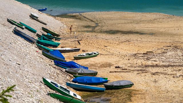 Trockenheit: Sylvensteinspeicher - weniger als ein Meter zum Dürretief