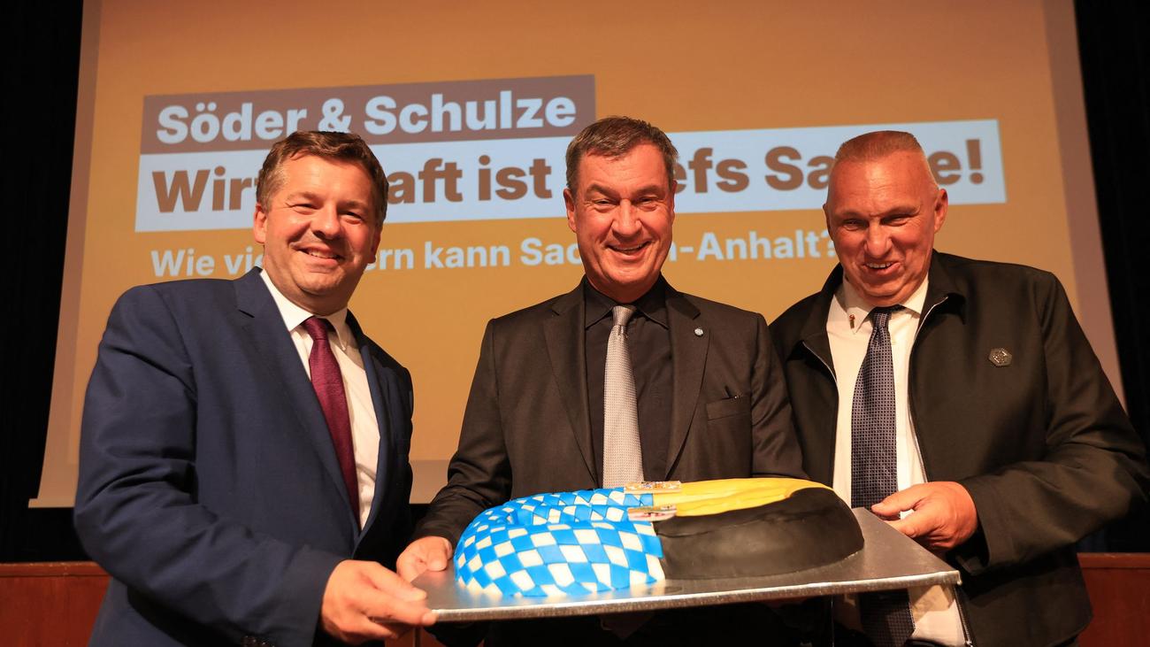 Landtagswahl Sachsen-Anhalt: Söder unterstützt Sven Schulze und lobt Wirtschaftskompetenz