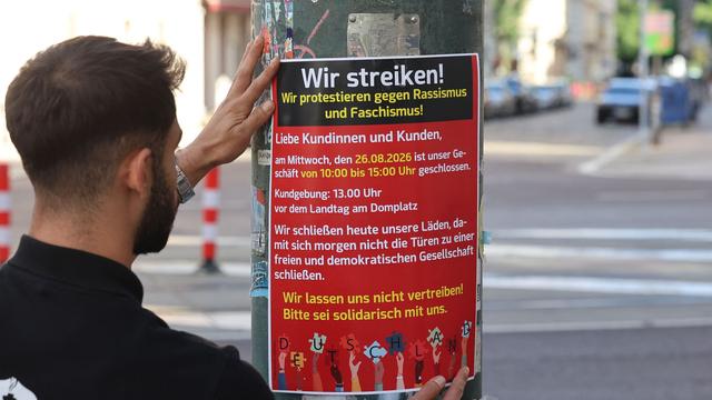 Vor der Landtagswahl: Aktion vor der Landtagswahl: Migranten schließen ihre Läden