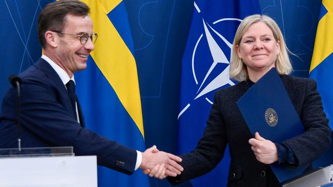 Parlamentswahl: Die Sozialdemokratin Magdalena Andersson und der konservative schwedische Regierungschef Ulf Kristersson. (Archivbild)