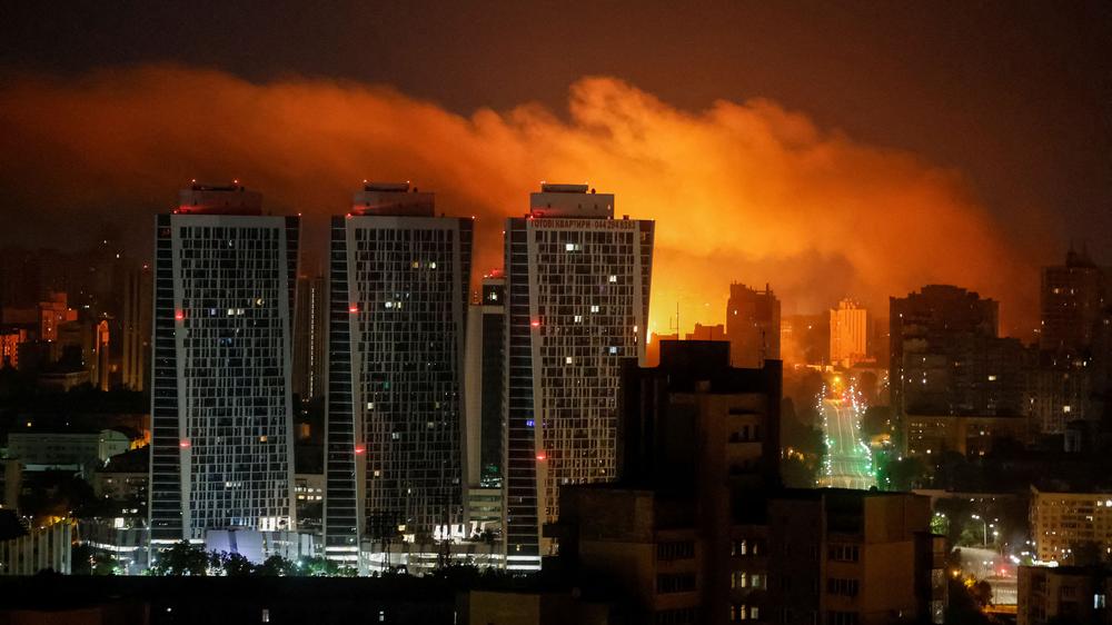  Russische Drohnenattacke auf die ukrainische Hauptstadt Kyjiw, 10. Juli 2025