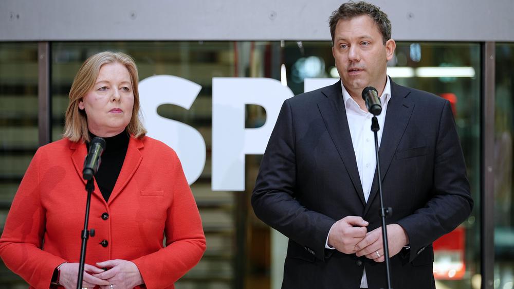SPD: Bärbel Bas und Lars Klingbeil im Willy-Brandt-Haus