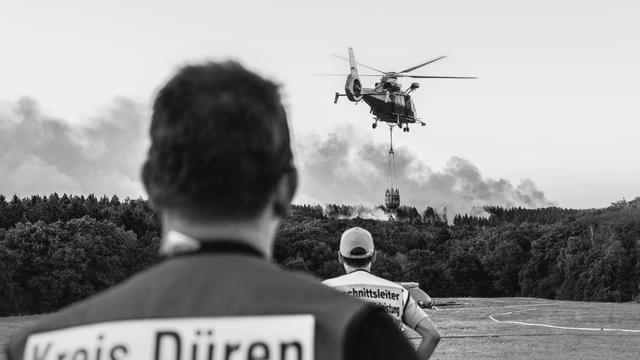 Waldbrand im Hürtgenwald: Menschen fliehen vor Waldbrand in der Eifel