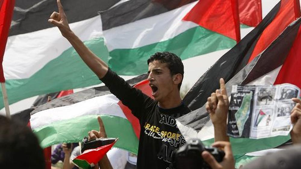 Nahost-Konflikt: Palästinenser protestieren im südlichen Gaza-Streifen.