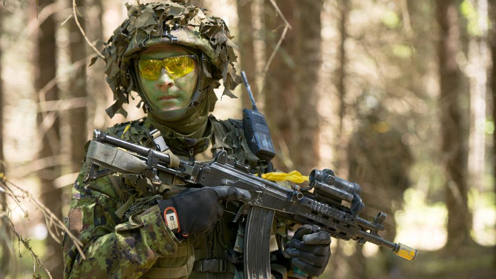 Ukraine-Krise: Ein Soldat aus Estland bei einer Militärübung der Nato