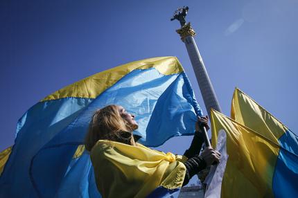 Aktivistin auf dem Maidan in Kiew