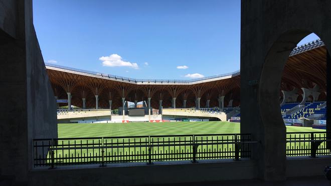 Blick in das Stadion in Felcsut, was Viktor Orbán wollte