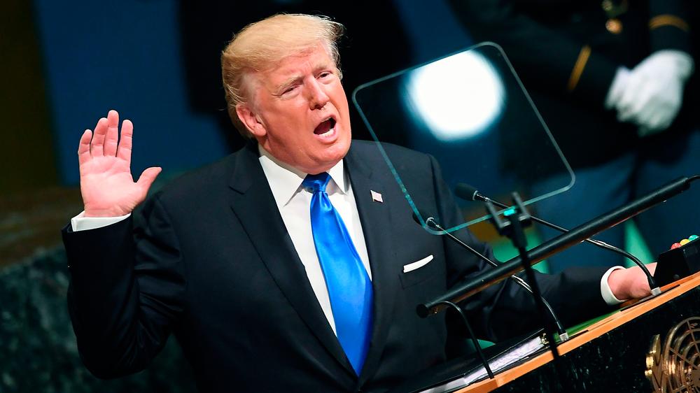Donald Trump: Er sei immer zuerst um das Wohlergehen des amerikanischen Volkes besorgt, sagte US-Präsident Donald Trump vor der UN Generalversammlung in New York