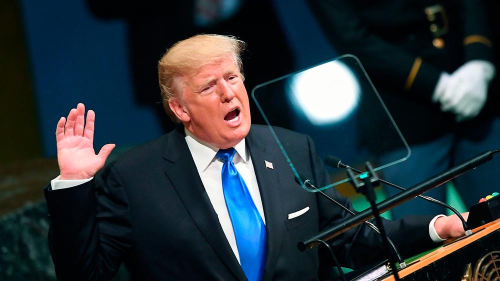 Donald Trump: Er sei immer zuerst um das Wohlergehen des amerikanischen Volkes besorgt, sagte US-Präsident Donald Trump vor der UN Generalversammlung in New York