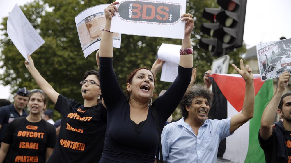 BDS-Kampagne: Eine propalästinensische Demonstration von Anhängern der BDS-Bewegung in Paris (Bild vom August 2015)