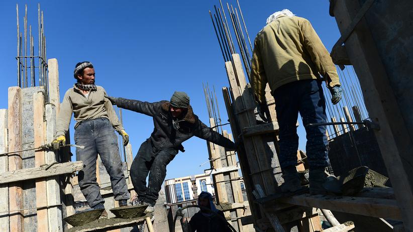 Afghanistan: Eine Baustelle in Kabul. 