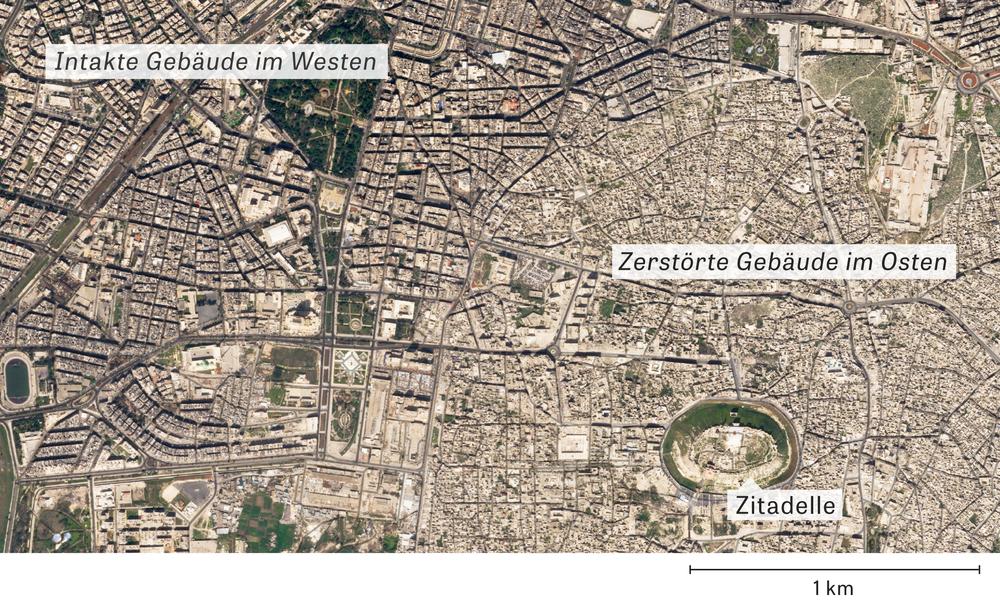 Syrien: Aktuelles Satellitenbild von Aleppo
