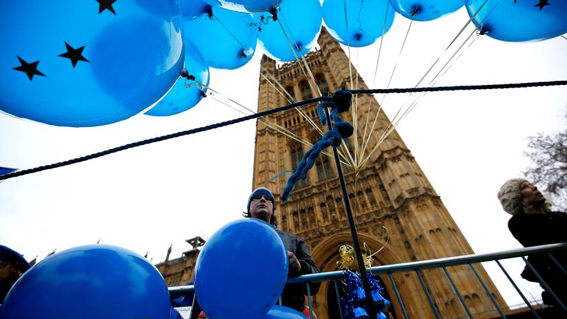 Großbritannien: Ein Anti-Brexit-Demonstrant in London