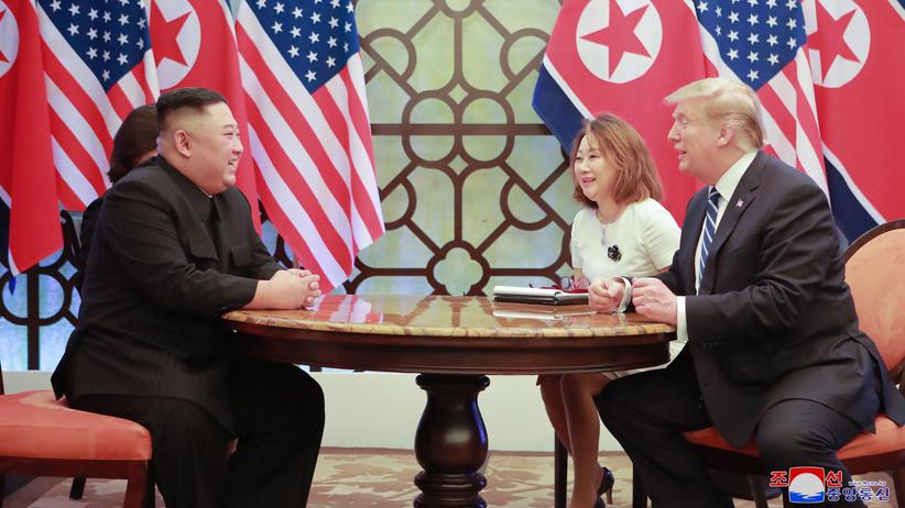 Kim Jong Un: Nordkoreas Machthaber Kim Jong Un und US-Präsident Donald Trump in Hanoi