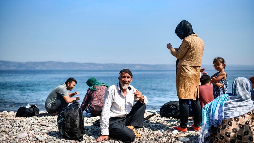 EU-Migrationspolitik: Geflüchtete bei ihrer Ankunft auf der Insel Lesbos, Griechenland