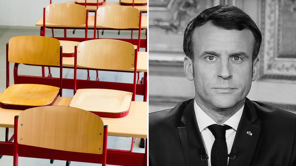 Emmanuel Macron: Frankreichs Präsident Emmanuel Macron lässt alle Schulen, Kitas und Universitäten im Land schließen.