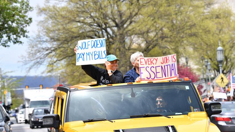 Corona-Proteste: Protest gegen den Shutdown in den USA