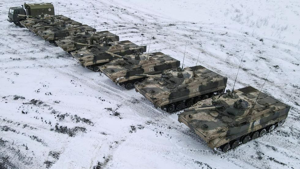 Ukraine-Konflikt: Russische Panzer bei einer Übung an der ukrainischen Grenze