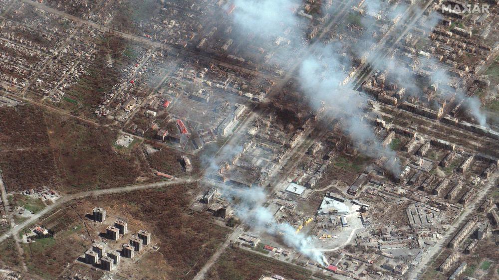Chemiewaffen: Angriffe überall: Satellitenbild von Mariupol am 9. April
