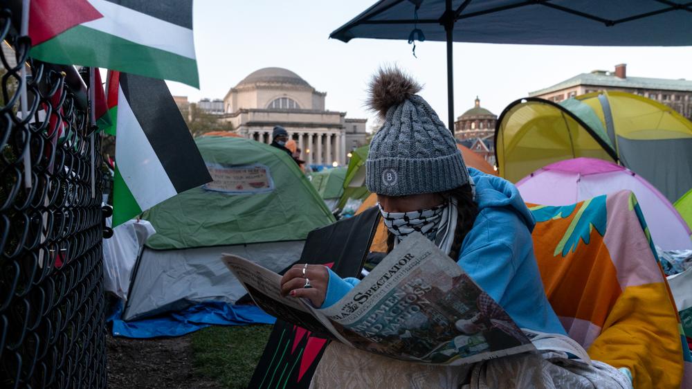 Demonstrationen an der Columbia University: Im Protestcamp auf dem Gelände der Columbia University in New York vor wenigen Tagen