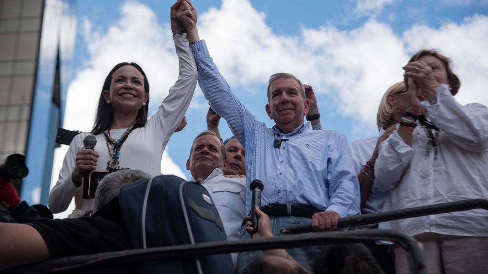 Elecciones en Venezuela: la líder opositora María Corina Machado y el candidato opositor Edmundo González Urrutia 