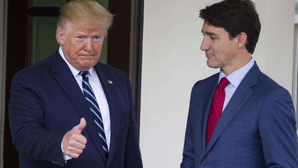  Donald Trump, künftiger US-Präsident, und Kanadas Premierminister Justin Trudeau währnd eines Treffens im Juni 2019 in Washington