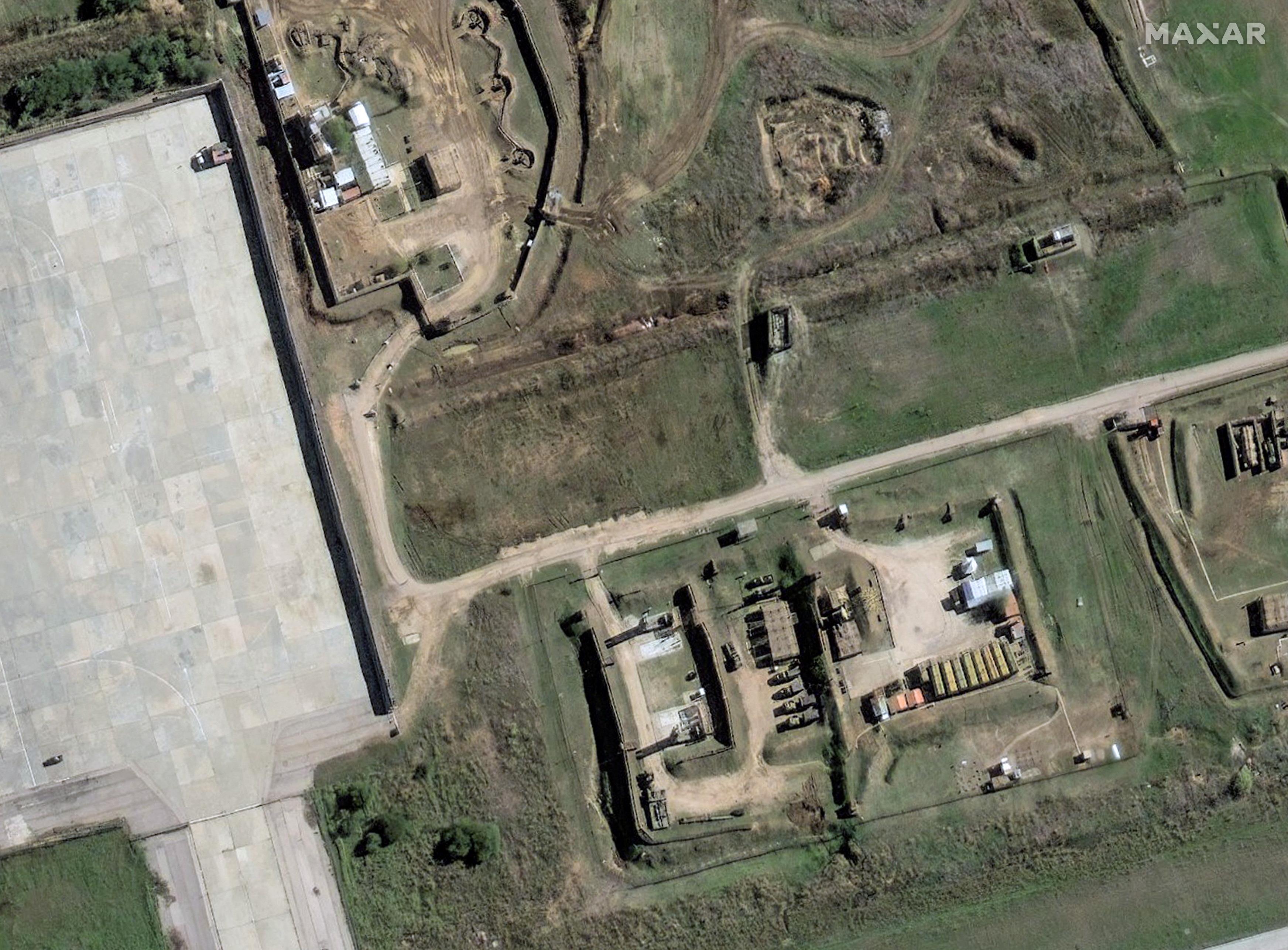 Satellite image showing Russian military equipment