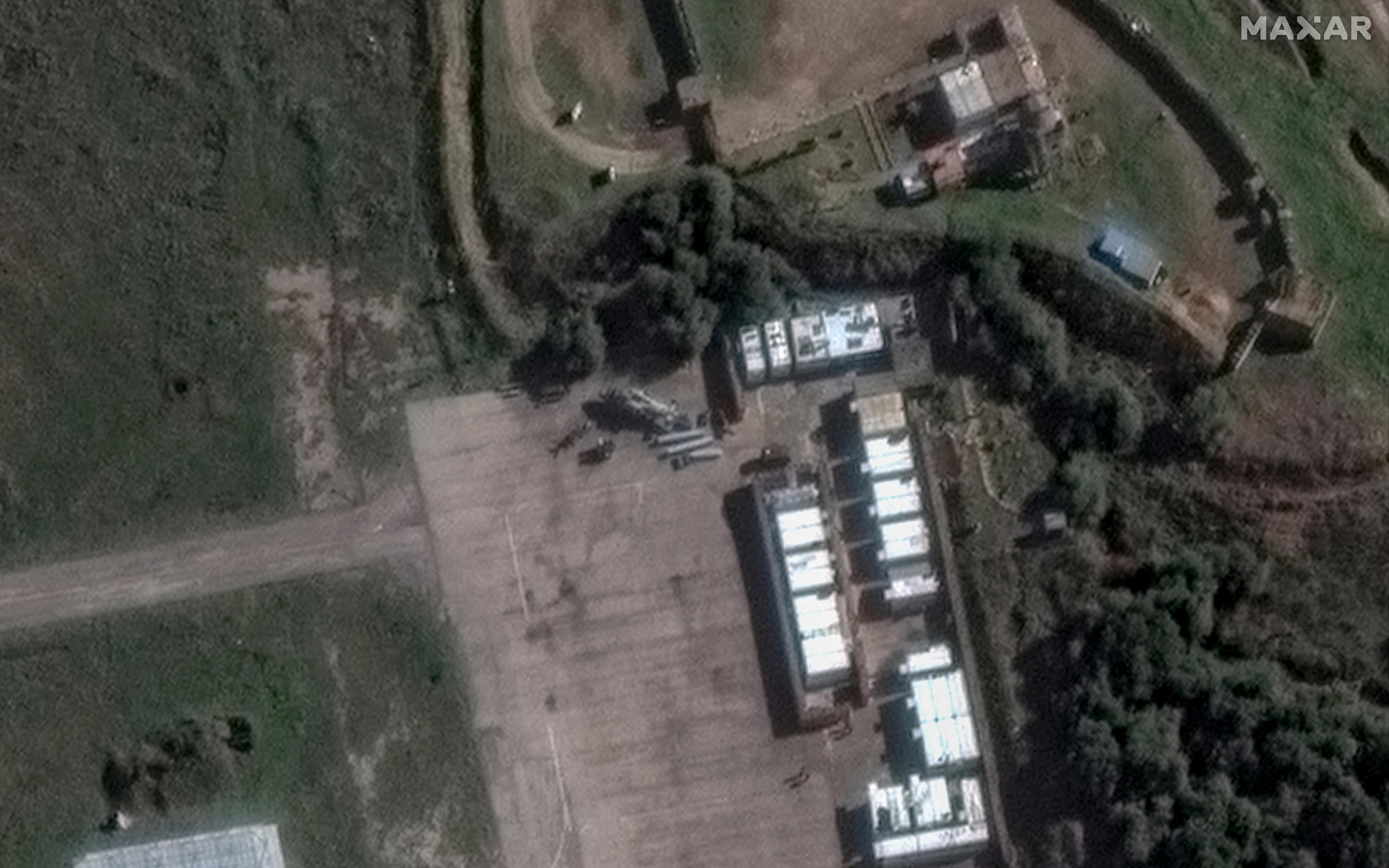 Satellite image showing‌ changes at a Syrian military ⁢base