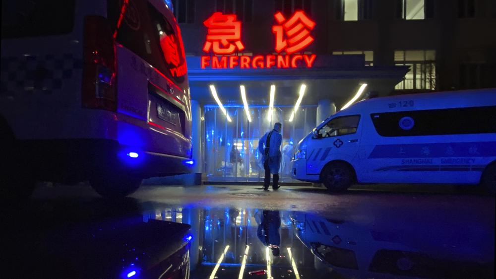 Notfallaufnahme eines Kranrankenhauses in Shanghai