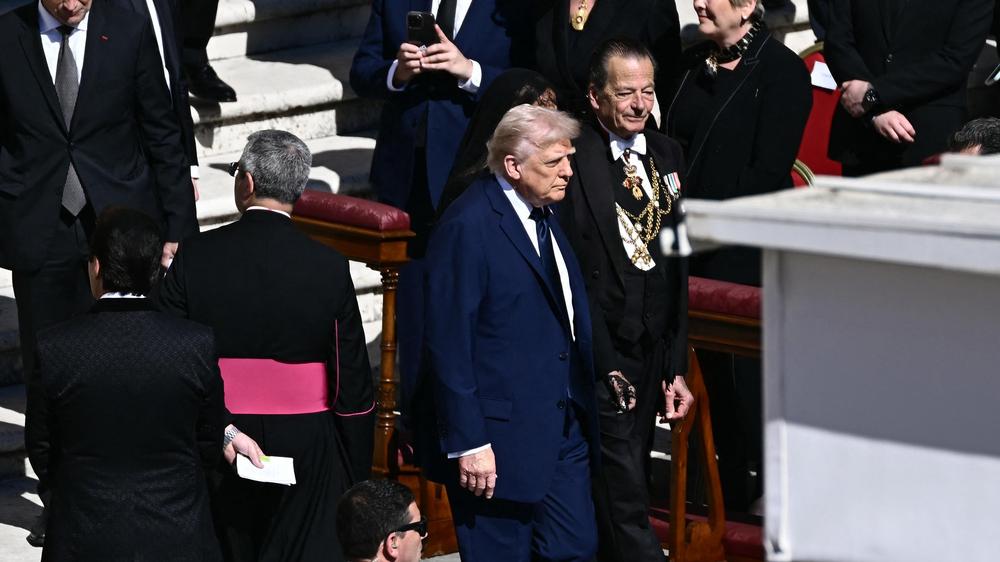  US-Präsident Donald Trump bei der Beerdigung von Papst Franziskus in Rom