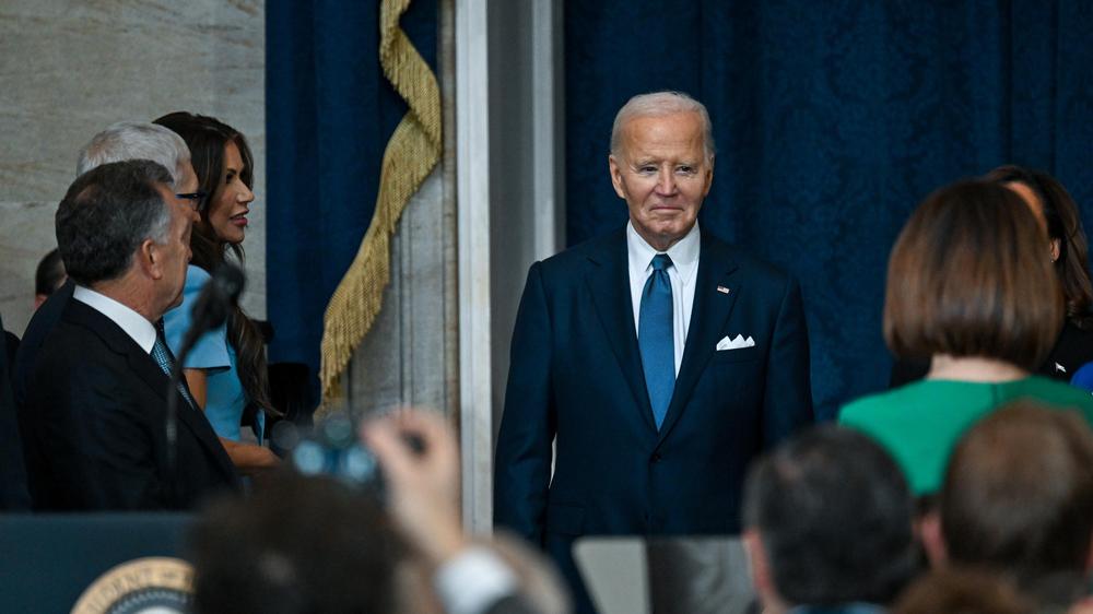  Der ehemalige US-Präsident Joe Biden im Januar 2025 bei der Amtseinführung von seinem Nachfolger Donald Trump.
